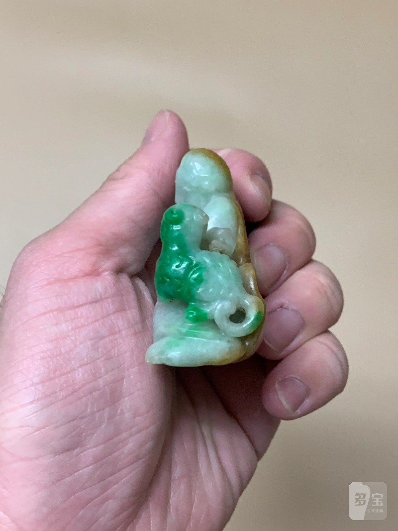 清 翡翠如意罗汉摆件 - 图3